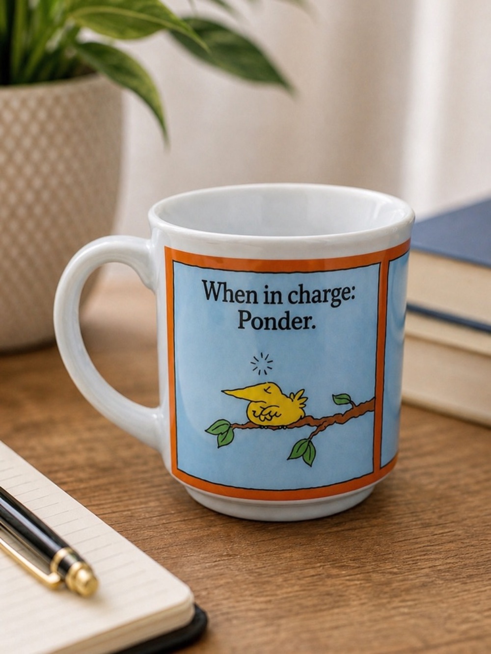 Vintage Sandra Boynton Mug 1980s Funny Quote Ponder Delegate Mumble Coffee Cup